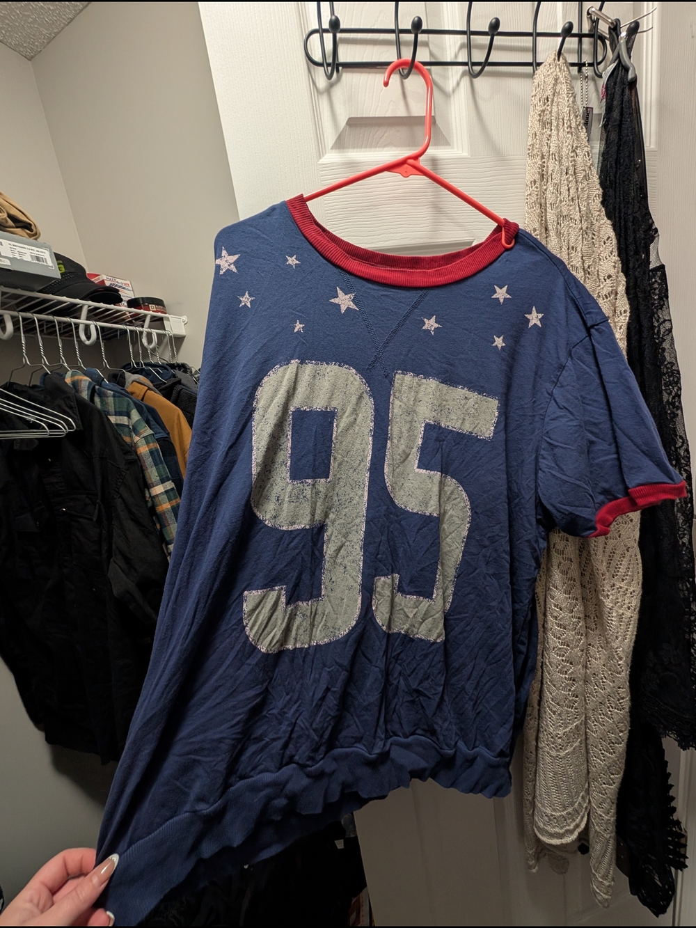 torrid Navy Blue Graphic '95 Ringer Tee with Red Trim